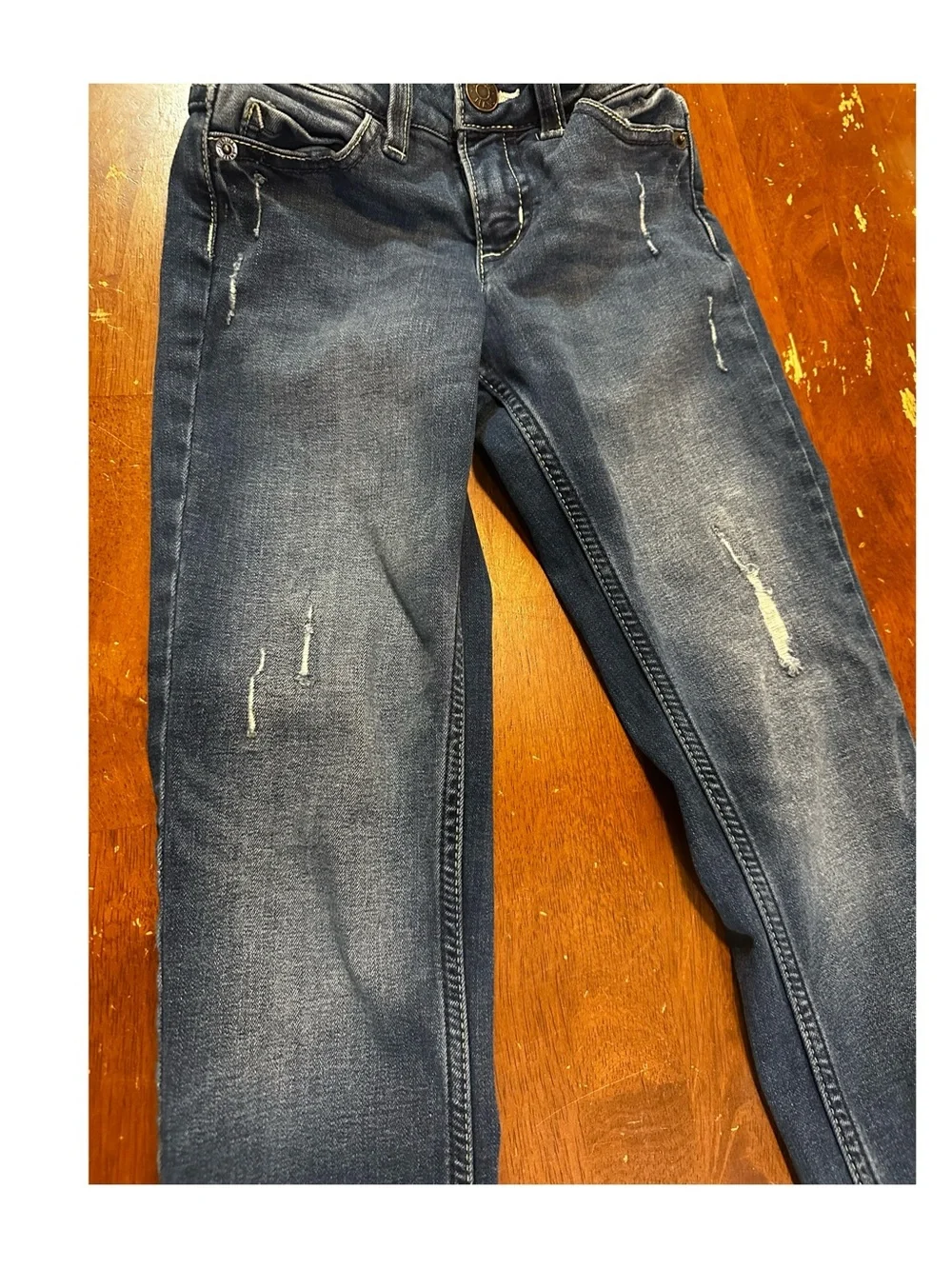 Justice Girls Mid-Rise Dark Super Skinny Jeans Size 8 Slim